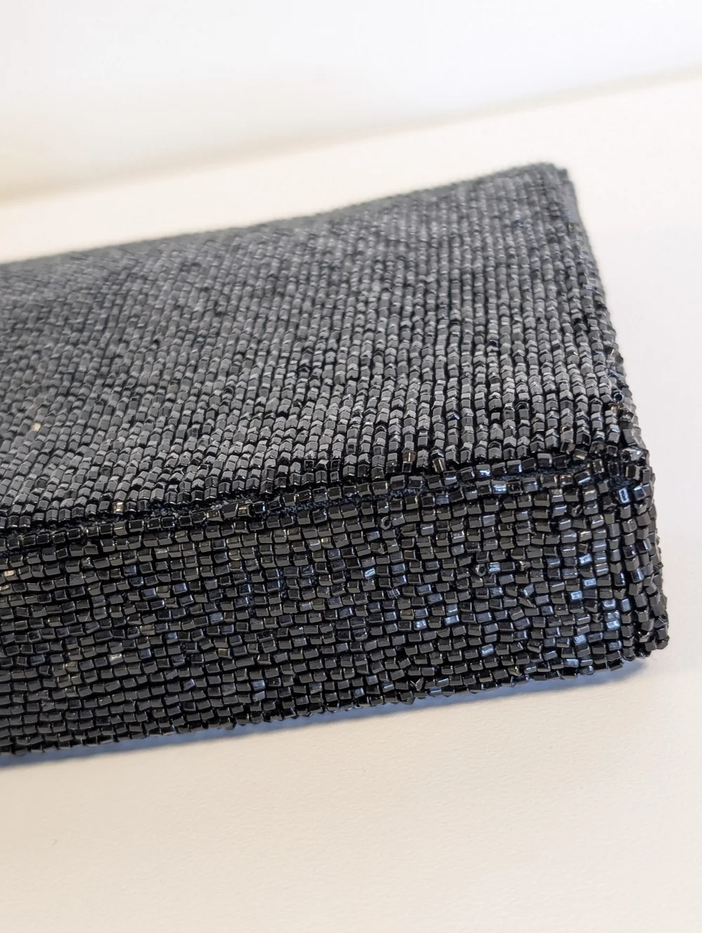 Vintage Genie Beaded Clutch Black Evening Bag Made Korea Formal Cocktail Purse